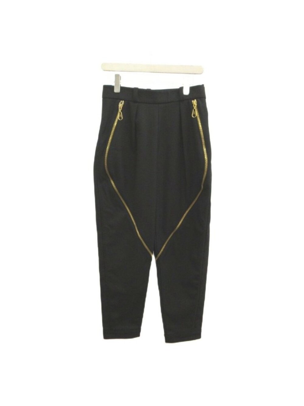 Louis Vuitton Trousers Tapered Pants Black Design Zip Zipper Long YU 38